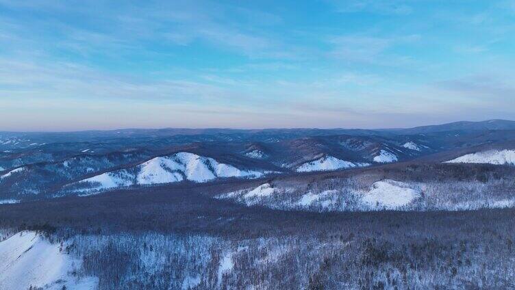 航拍4K大兴安岭漠河林海雪原