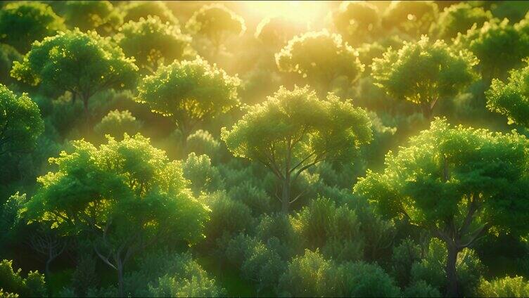 绿色森林氧吧 阳光森林 绿色大自然素材