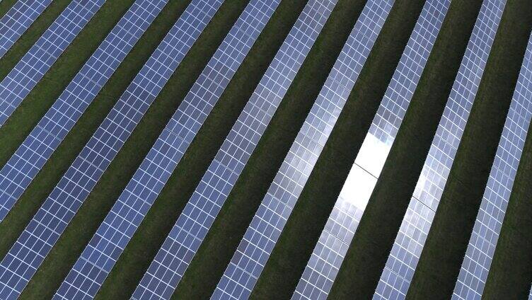 航拍光伏新能源太阳能电池光伏板
