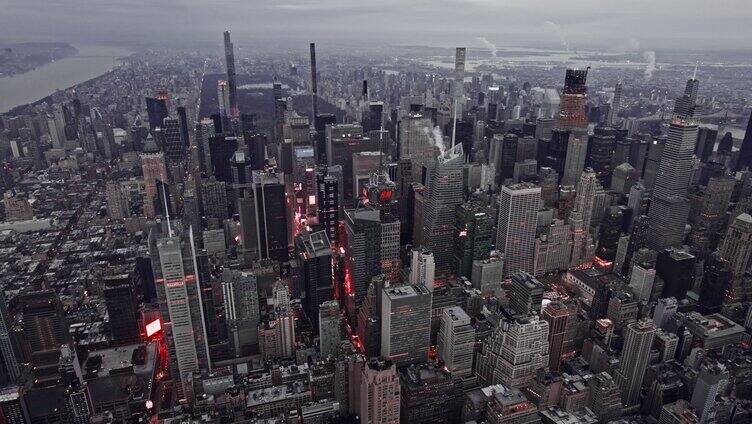 美国纽约曼哈顿时代广场高清4K航拍繁华城