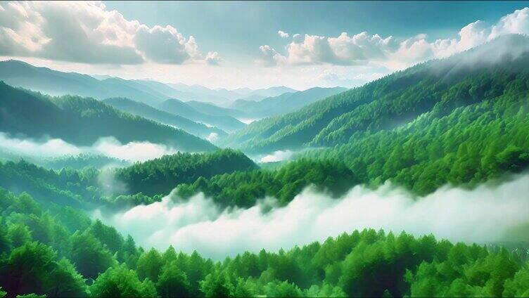 森林日出云海  大自然森林 天然氧吧