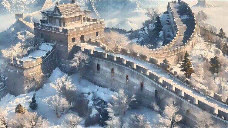 中国长城冬季风光