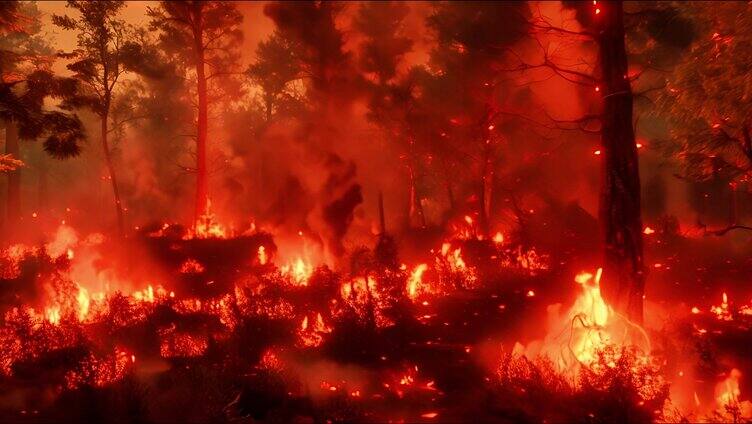 森林大火火灾 自然破坏 森林破坏