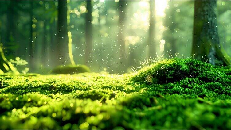 自然生态氧吧 阳光森林树木 绿色环保