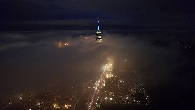 美国纽约高清视频曼哈顿夜景911世贸大厦