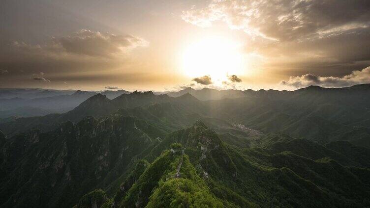 北京箭扣长城日落云海延时