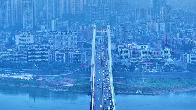 航拍重庆桥梁立交桥交通重庆地标标志城市