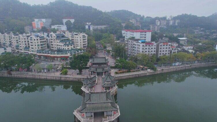 航拍广东潮州广济桥景观