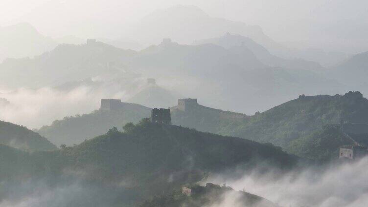 北京蟠龙山长城航拍