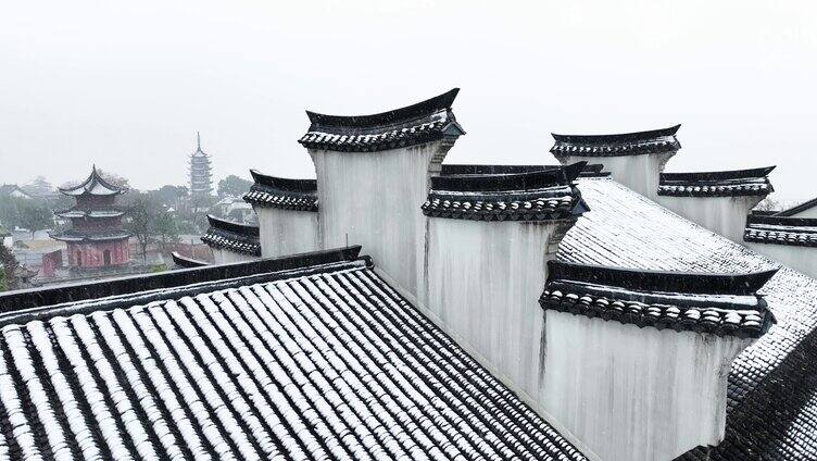 浙江盐官古城雪景