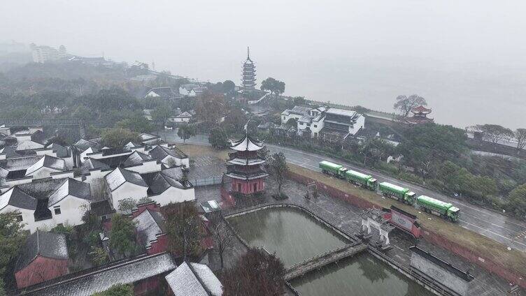 浙江盐官古城雪景