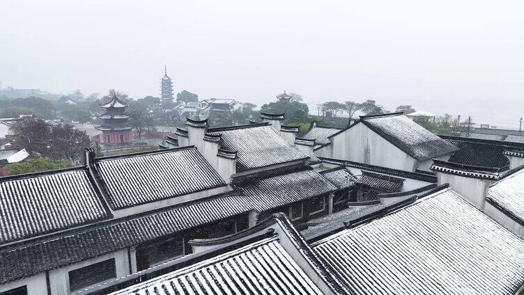 浙江盐官古城雪景