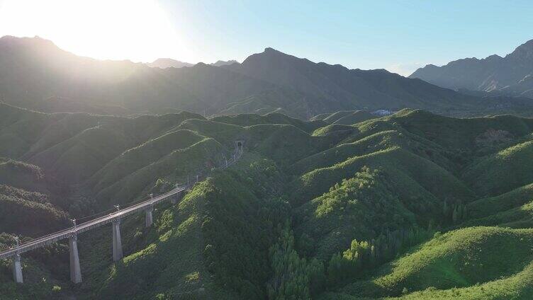 北京蟠龙山长城航拍