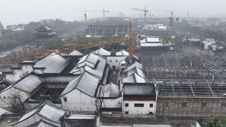 浙江盐官古城雪景