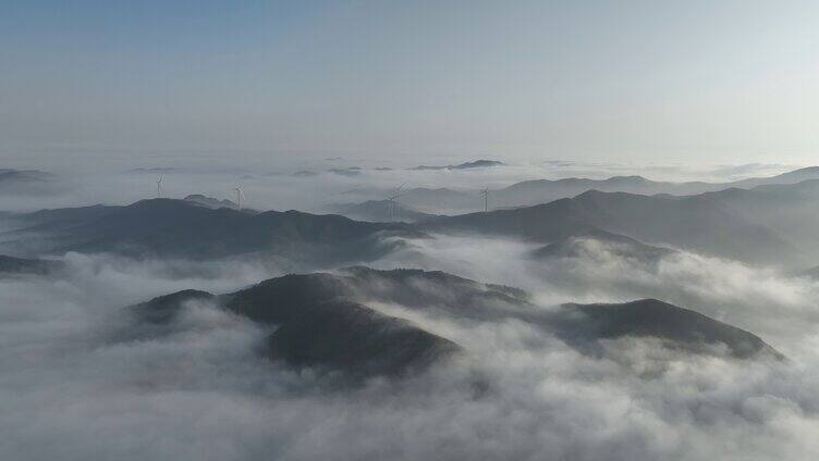 航拍千山云雾缭绕