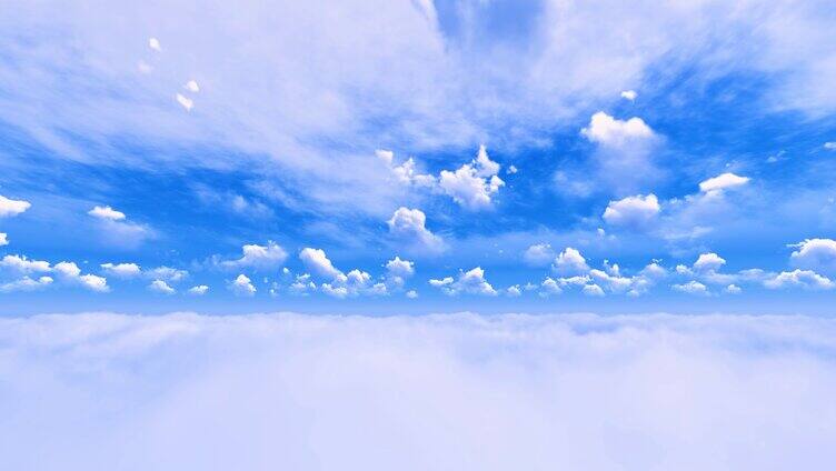 唯美晴朗天气蓝天白云延时