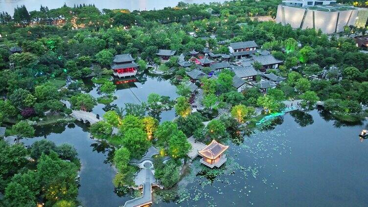 申园夜景 上海夜景 江南水乡