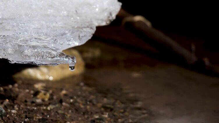 冰雪融化 冰雪融化特写 水滴特写