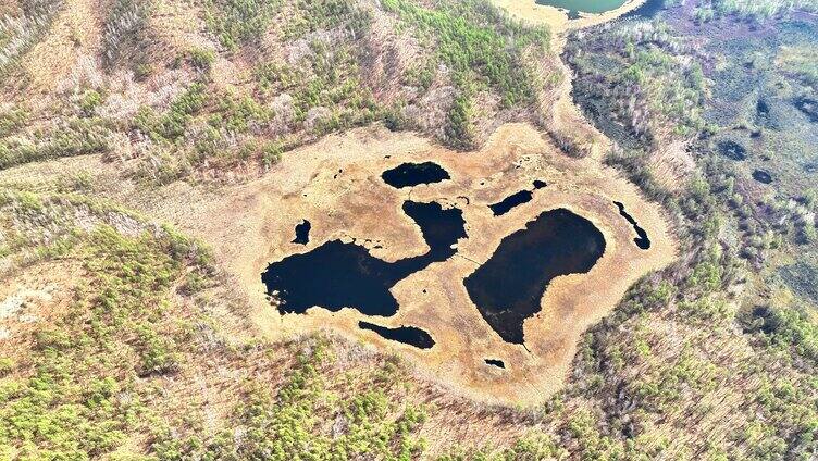 内蒙古达尔滨湖火山熔岩台地湿地水泡