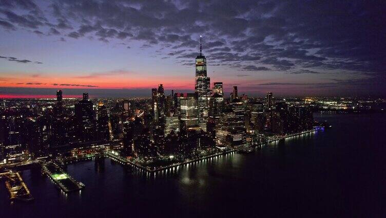 美国纽约曼哈顿航拍