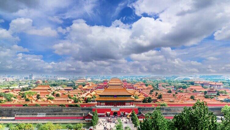 北京故宫建筑全景背景视频