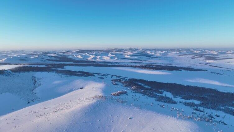 航拍内蒙古垦区雪原风光