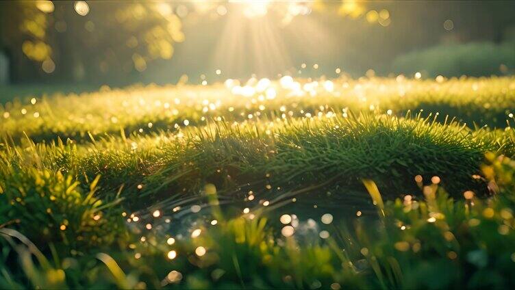 阳光晒在草地上