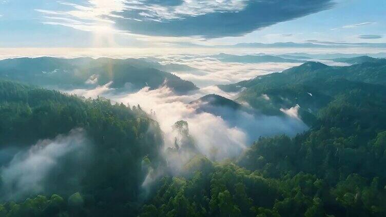 云海 仙境 云雾 云层 高山 云 大好河