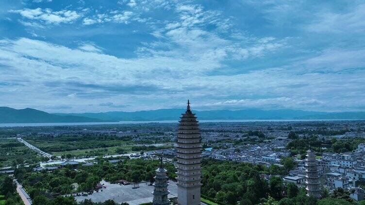 大理洱海南澳岛双廊崇圣寺三塔