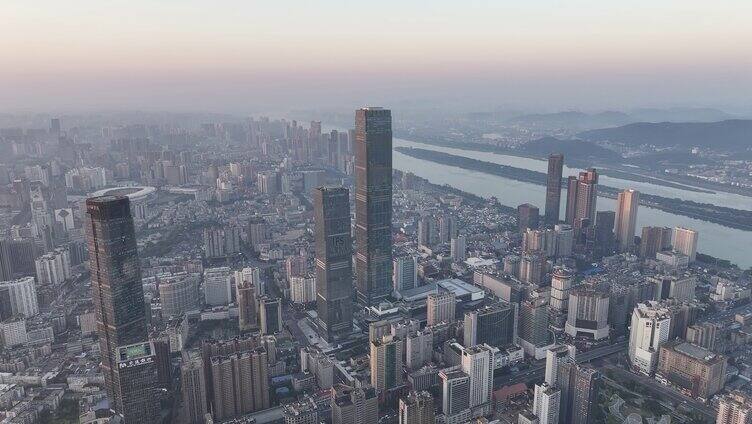 长沙日出城市大景