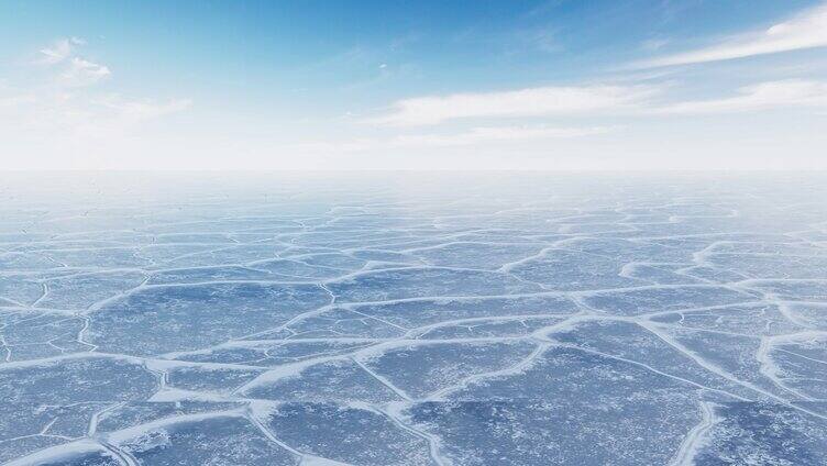 飞行在结冰的湖面