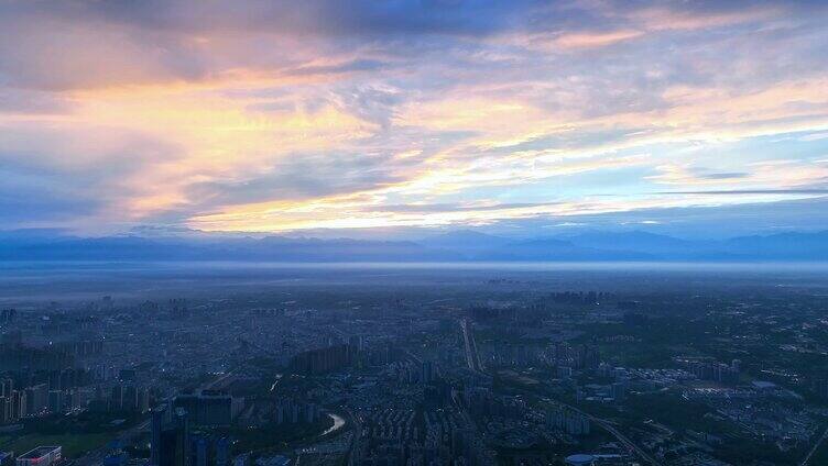 成华区-市中心-俯拍夕阳