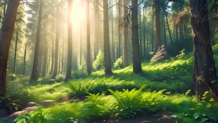  早晨 清晨 生命 丁达尔效应 森林 