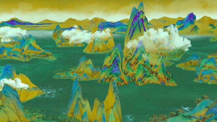 8K《千里江山图》抠像二维动画