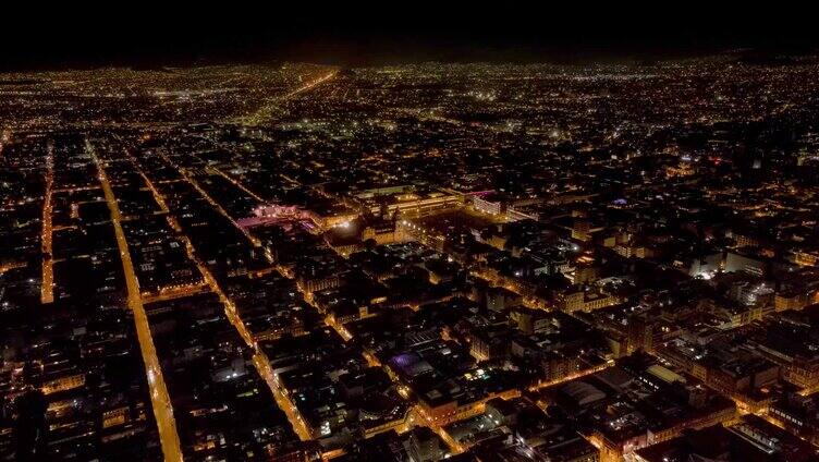 墨西哥城夜景航拍延时
