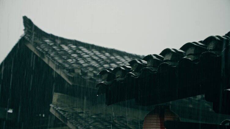 三峡人家古镇古寨雨景