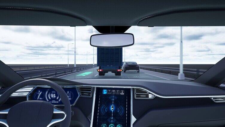 4K自动驾驶智能汽车公路行驶视频素材