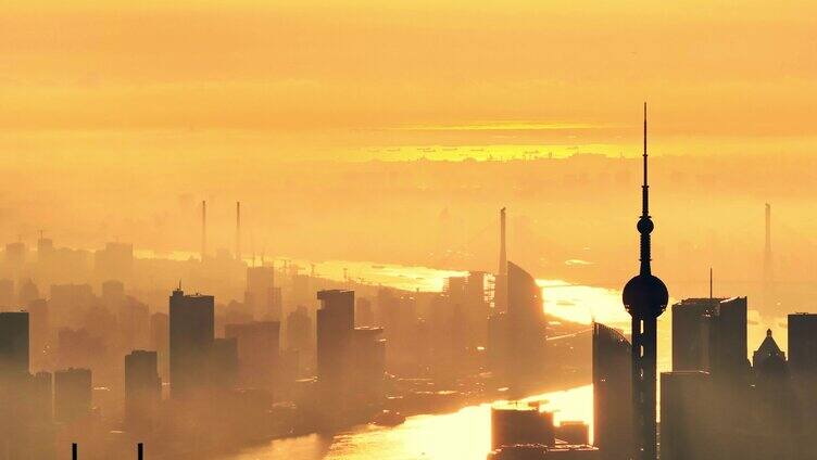 上海日出 上海平流雾 城市 上海局部