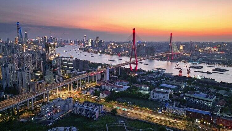 杨浦大桥 杨浦区 上海交通 车流夜景