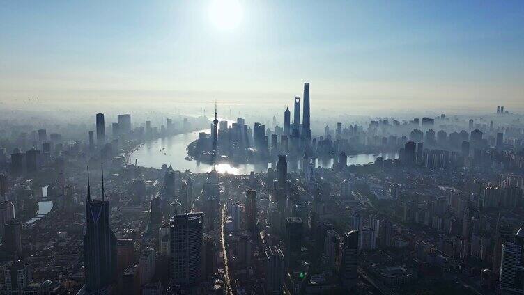上海日出 上海 晨雾 城市 北上广 建筑