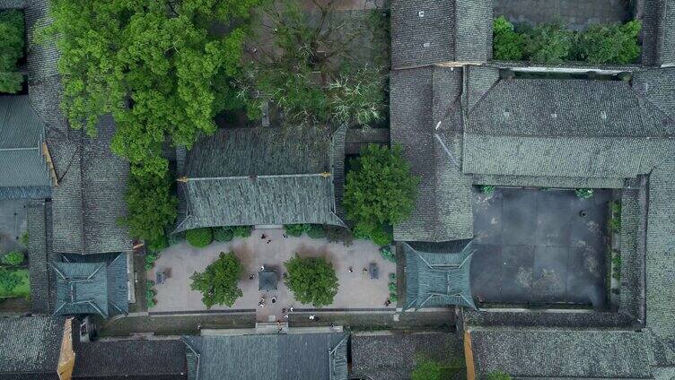 俯瞰天台国清寺庙景区