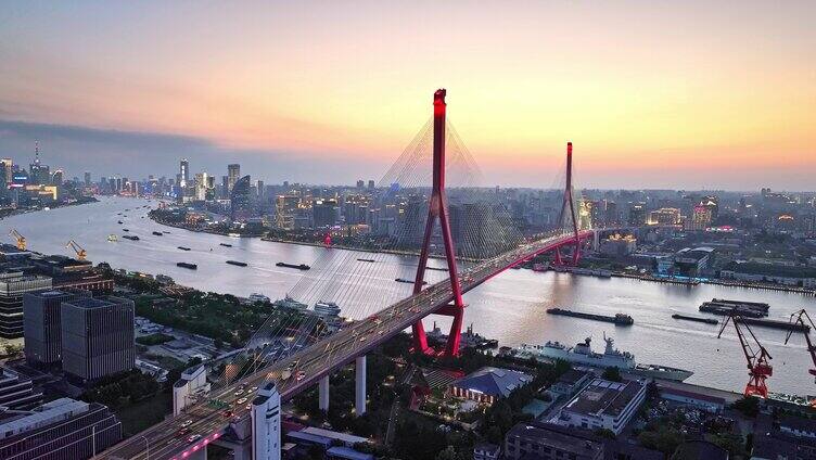 杨浦大桥 杨浦区 上海交通 车流夜景