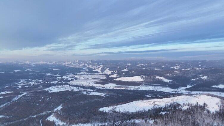 航拍大兴安岭林海雪原