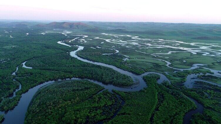 航拍亚洲第一湿地：内蒙古根河湿地