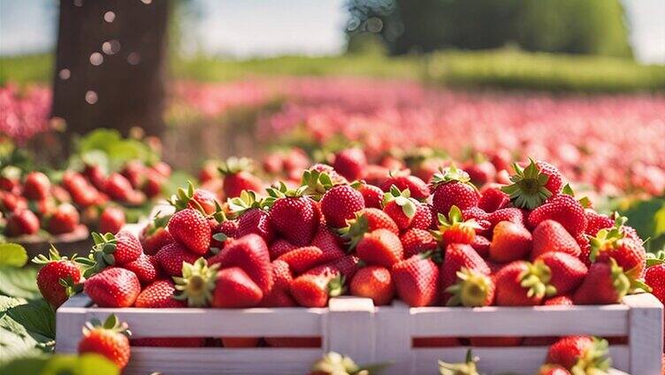 成片成片的草莓