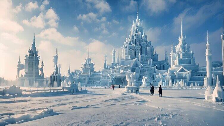 冰雪世界冰雕艺术冰雕城堡