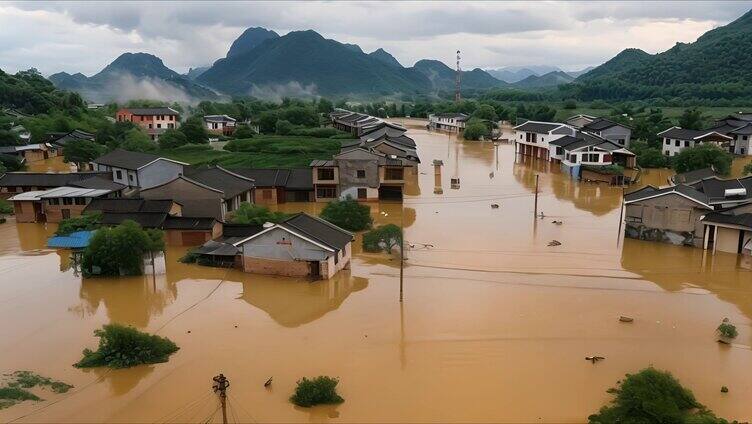 城市内涝 洪水 雨季 暴雨 积水 洪峰