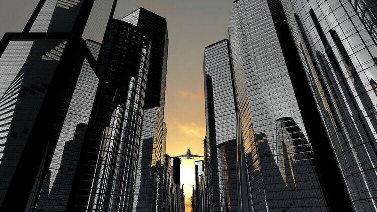 城市高楼三维渲染