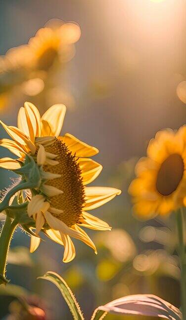 阳光下的向日葵蝴蝶