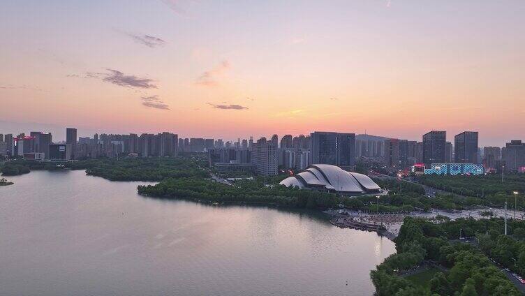 合肥大剧院 航拍天鹅湖大剧院